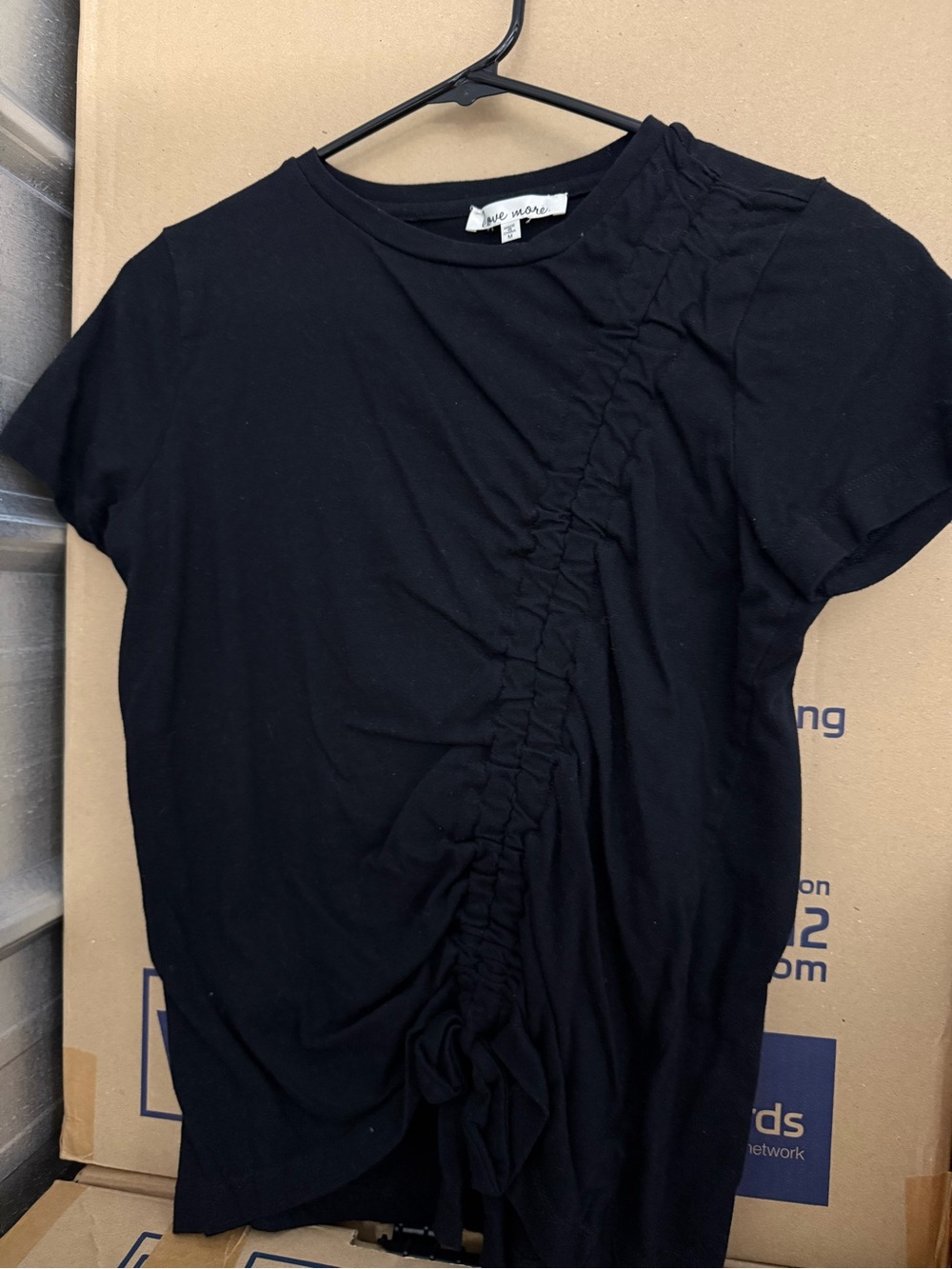 NEW Ruched Tie Front Short-Sleeve Tee M